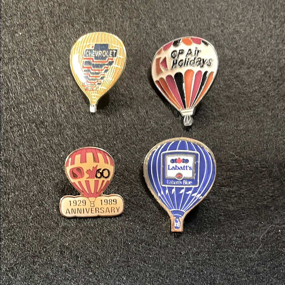 Vintage Hot Air Balloon 4 Pin Set